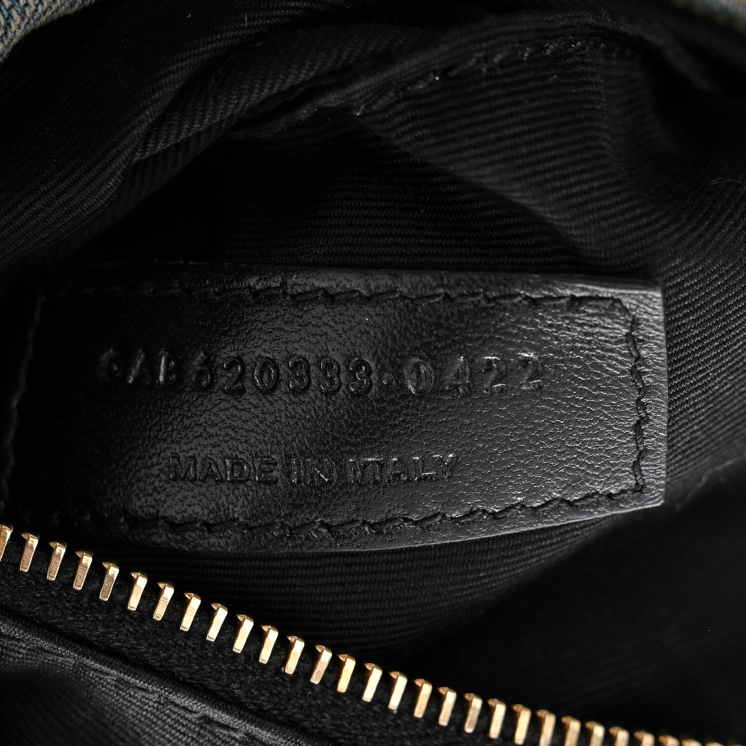 Saint Laurent Denim Quilted Toy Loulou Puffer Monogram Chain Satchel Blue Cinnamon 7 of 11