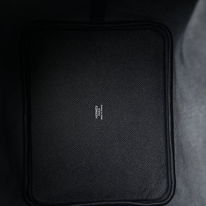 Hermes Epsom Tressage De Cuir Picotin Lock 22 MM Bleu Indigo Black Terre Battue 5 of 10