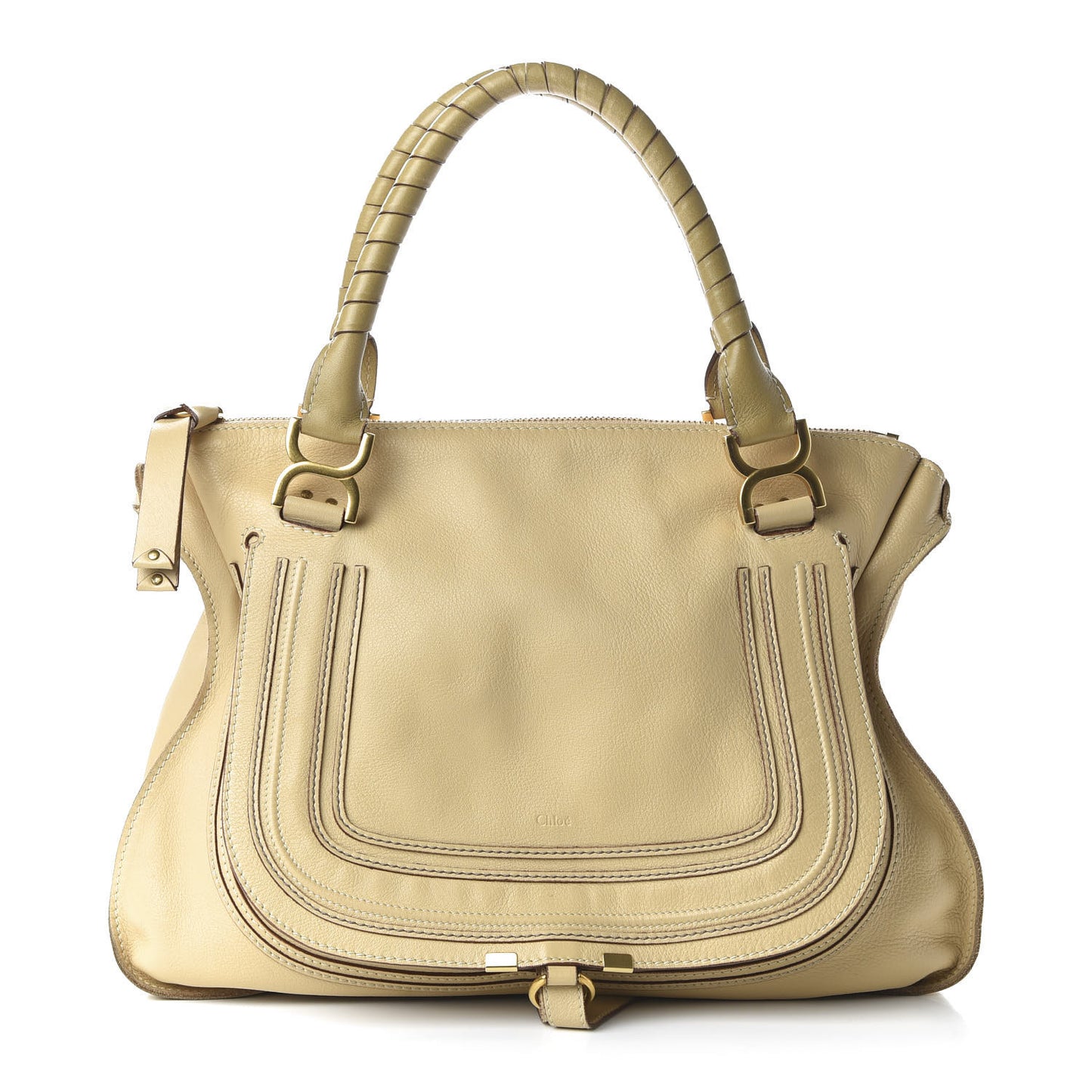Calfskin Large Marcie Satchel Clay
