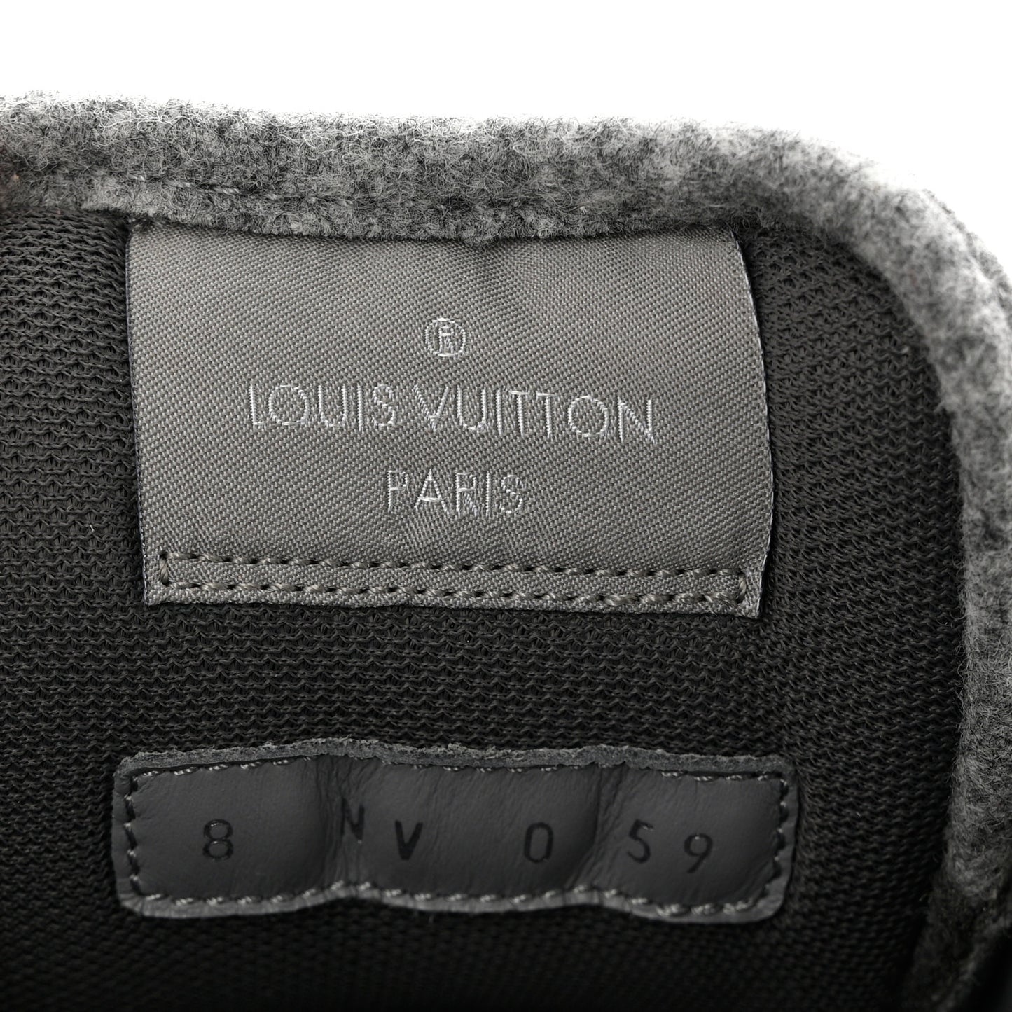 Wool Mens LV Trainer Sneakers 8 Grey