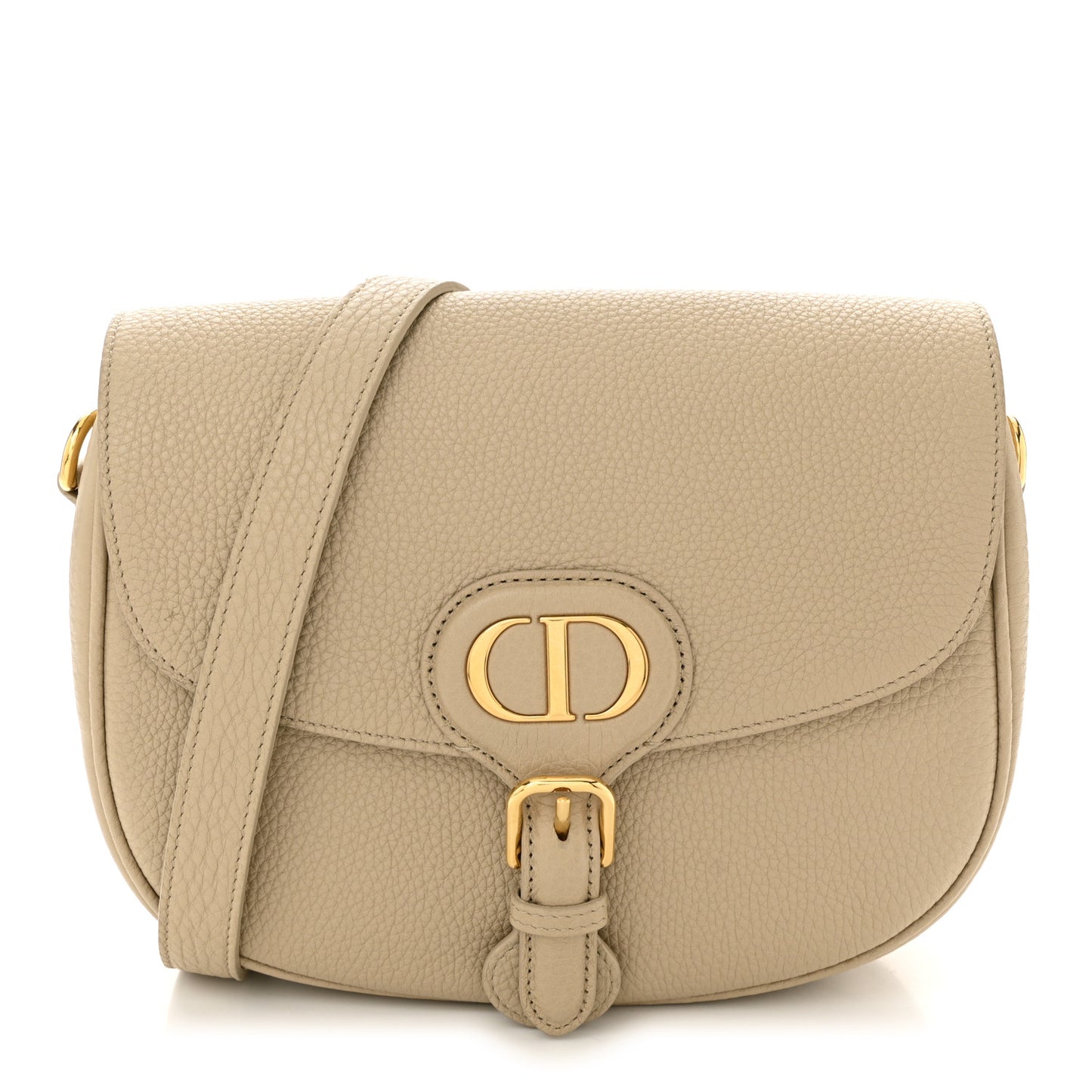 Grained Calfskin Medium Bobby Flap Beige