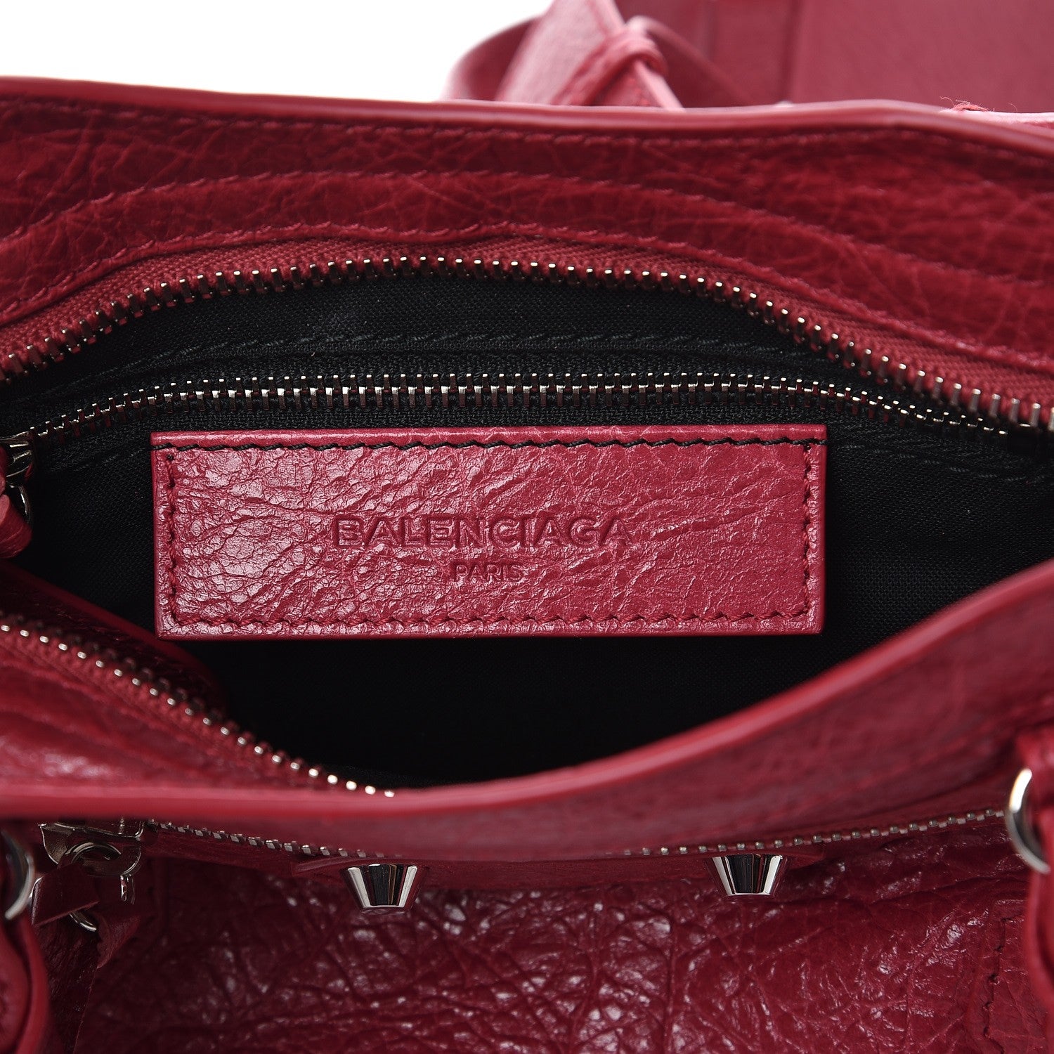 Balenciaga Agneau Classic Silver Hardware Mini City Rouge Sapphire 6 of 8