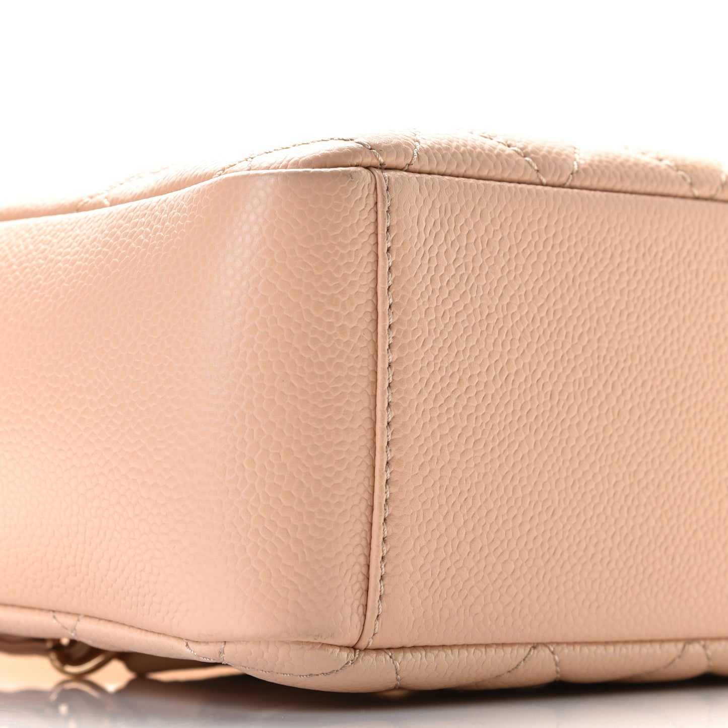 Caviar Quilted Petit Shopping Tote PST Light Beige
