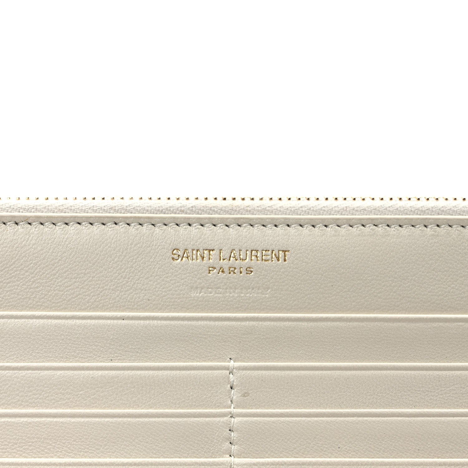 Saint Laurent Smooth Shiny Calfskin Monogram Uptown Wallet Crema Soft 6 of 13