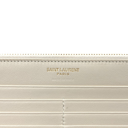 Saint Laurent Smooth Shiny Calfskin Monogram Uptown Wallet Crema Soft 6 of 13
