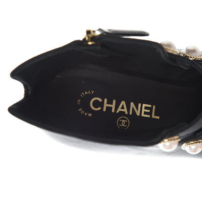 Chanel Lambskin Grosgrain Cap Toe Pearl Ankle Boots 40 Black 10 of 11