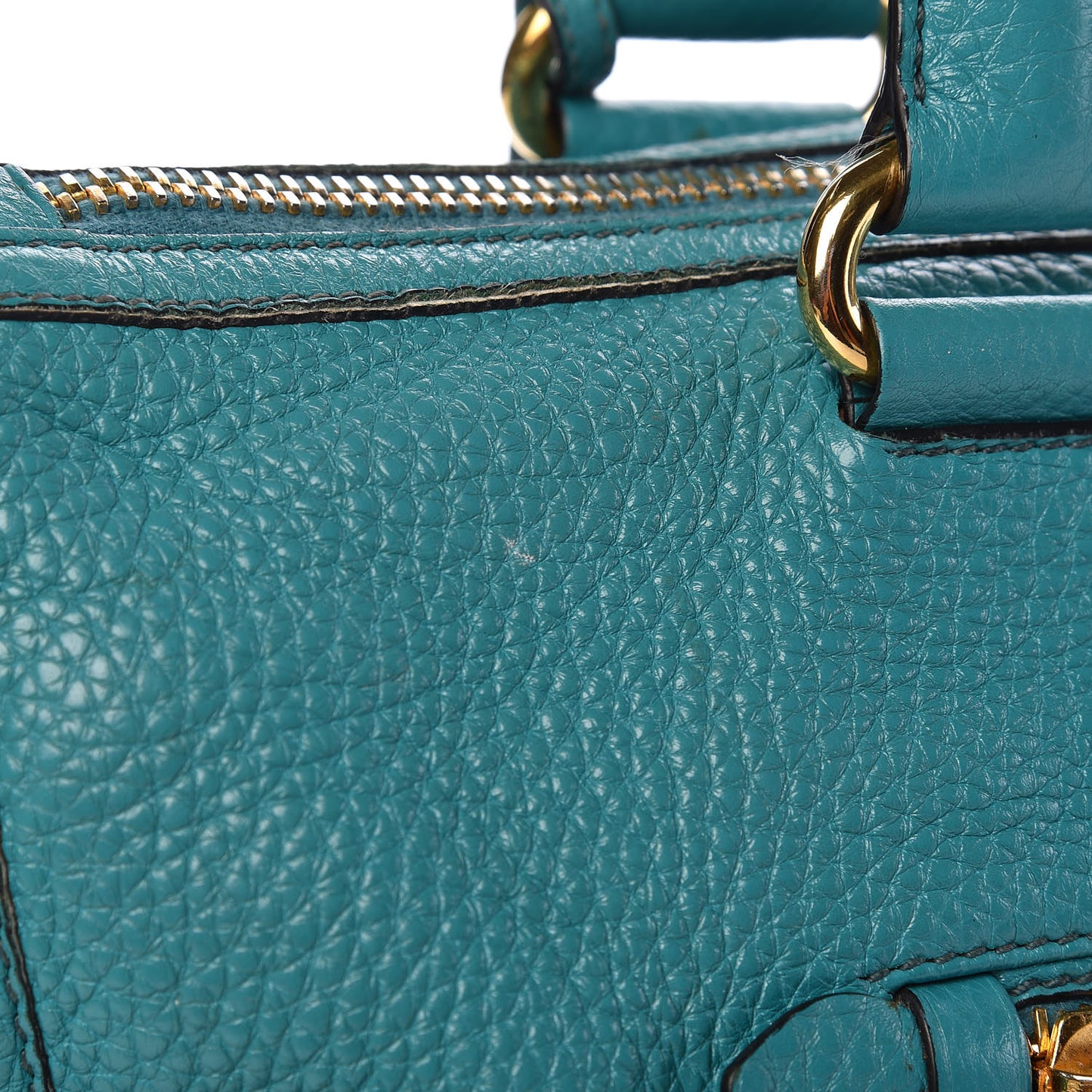 Vitello Daino Shopping Satchel Voyage Turchese