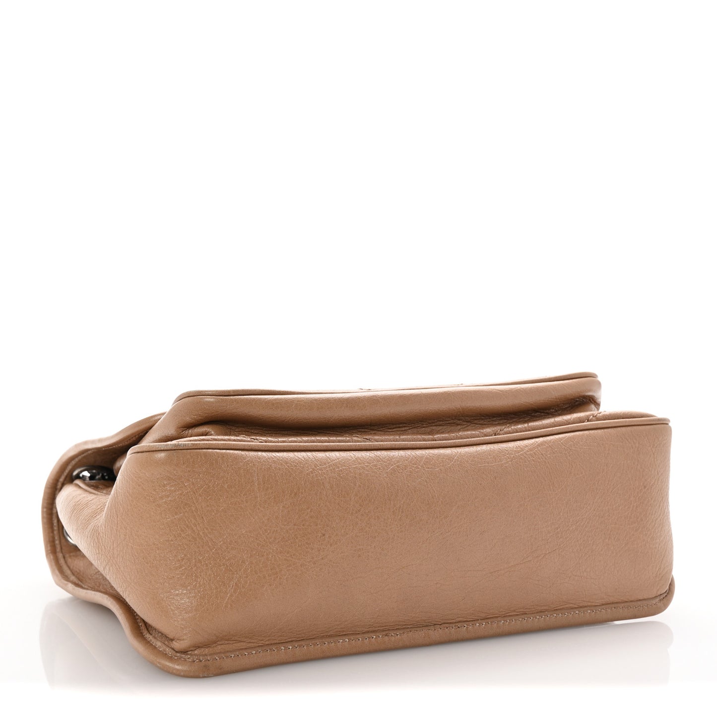 Crinkled Calfskin Matelasse Monogram Medium Niki Chain Satchel Dark Toffee