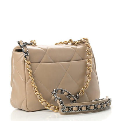 Chanel Lambskin Quilted Medium Chanel 19 Flap Dark Beige 3 of 11