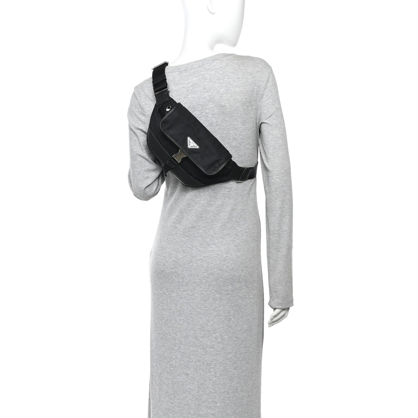 Re-Nylon Saffiano Sling Bag Black