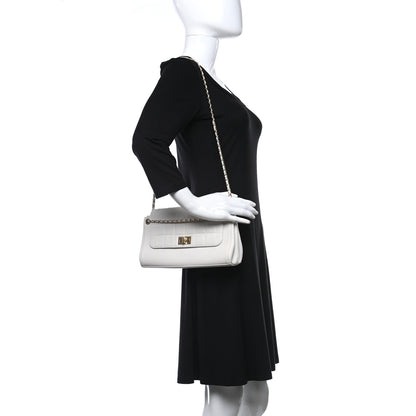 Chanel Lambskin Chocolate Bar Accordion Mademoiselle White 2 of 15