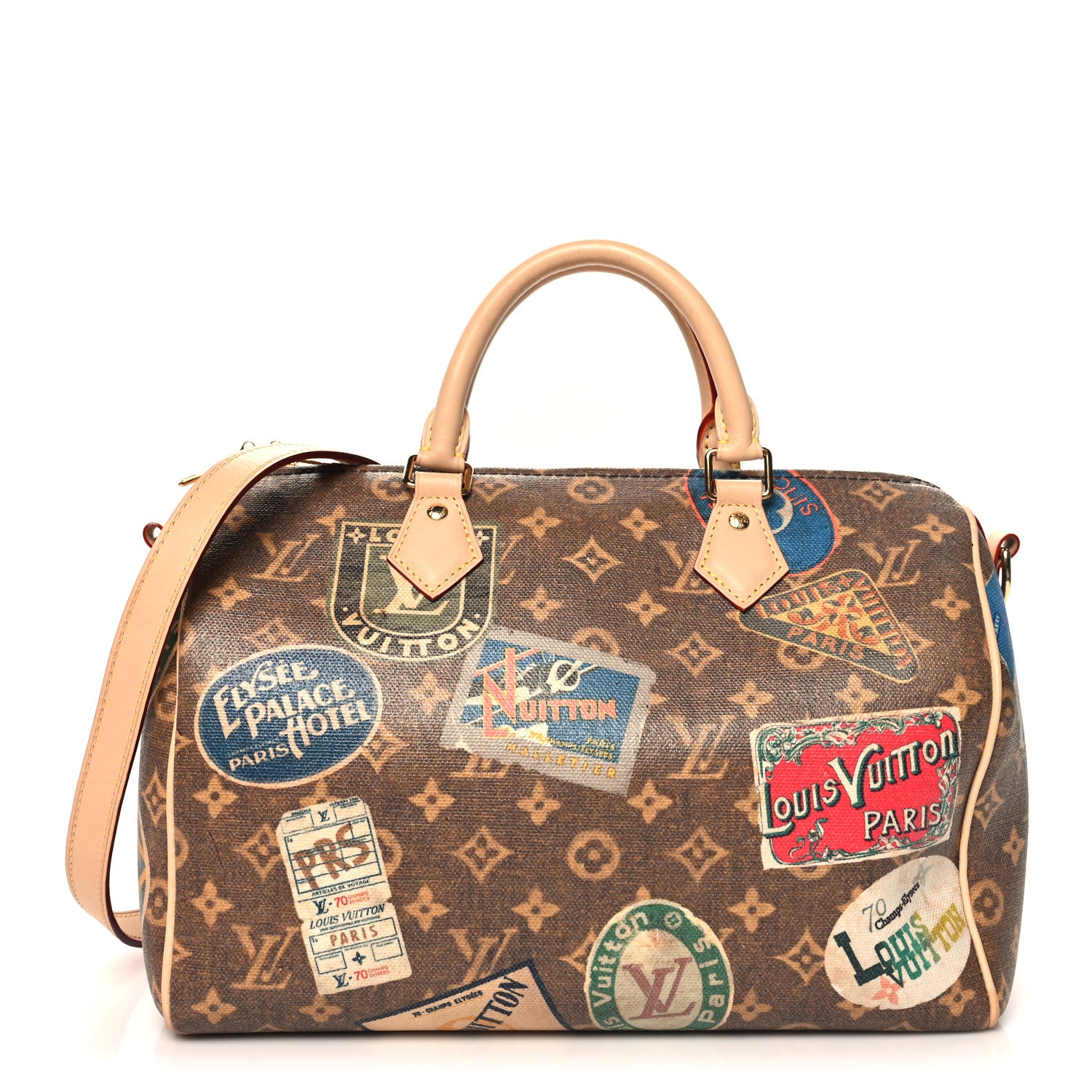 Louis Vuitton Monogram Hotel Labels Speedy Bandouliere 30 1 of 12