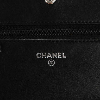 Chanel Lambskin Quilted Boy Wallet On Chain WOC Black 6 of 8