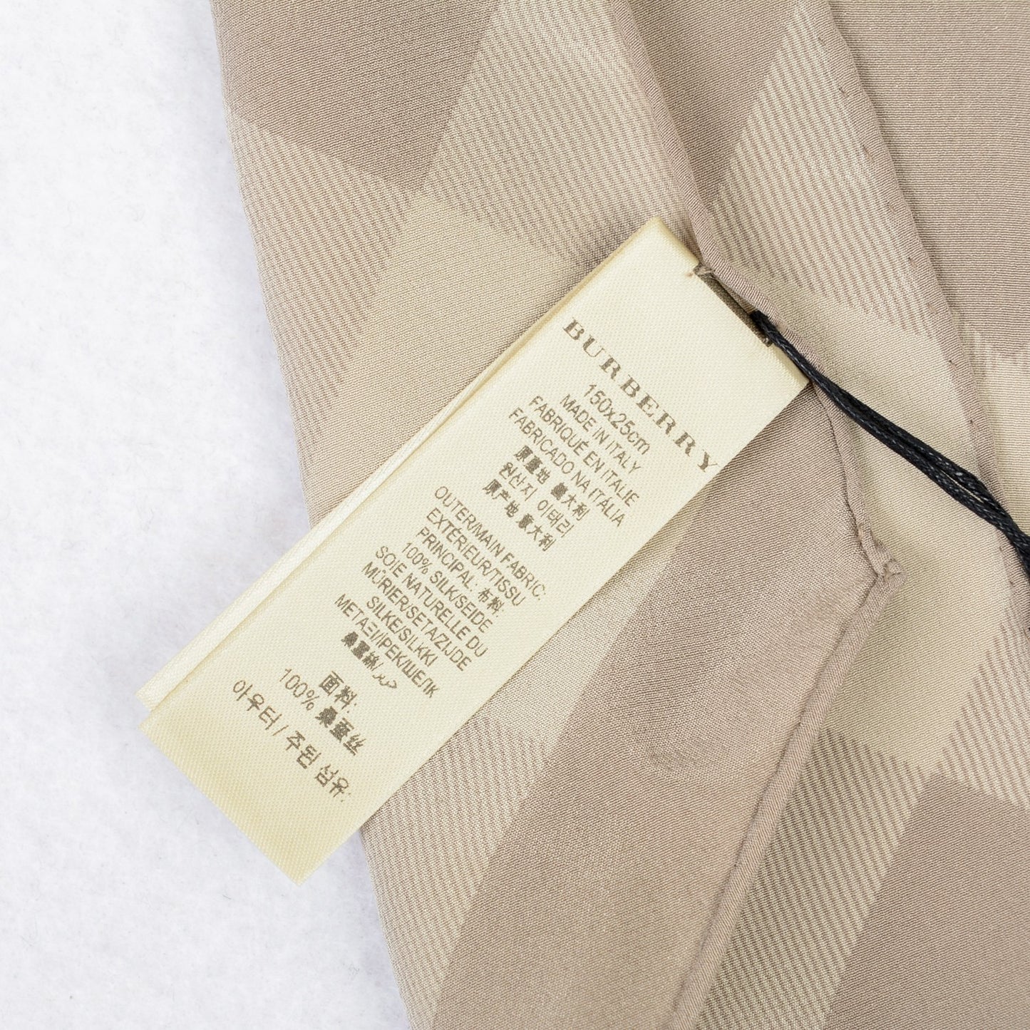 Silk Giant Check Scarf Pale Trench