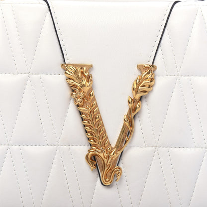 Versace Nappa Quilted Virtus Top Handle Shoulder Bag White 13 of 13