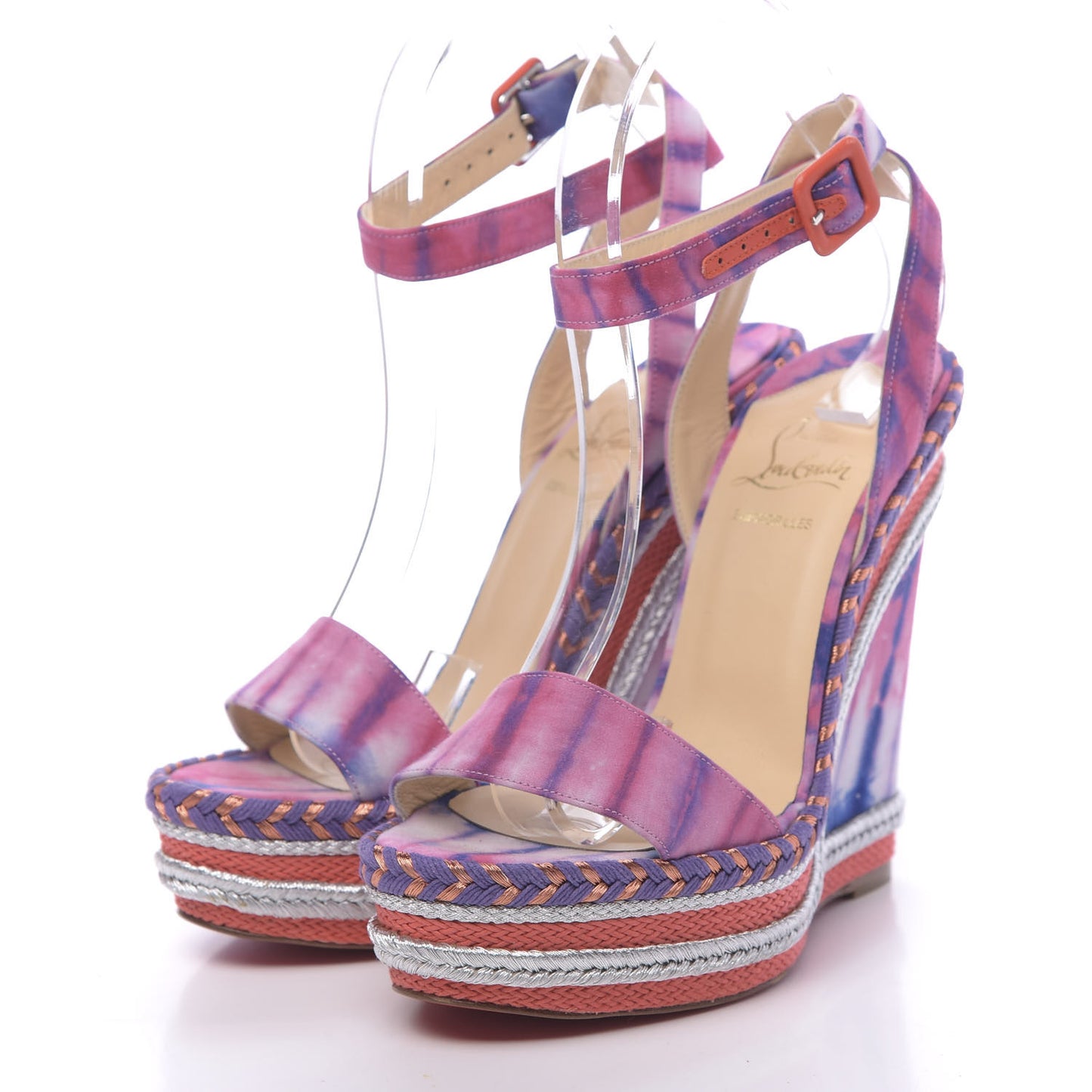 Fabric Tie Dye Duplice 120 Wedge Sandals 38 Multicolor