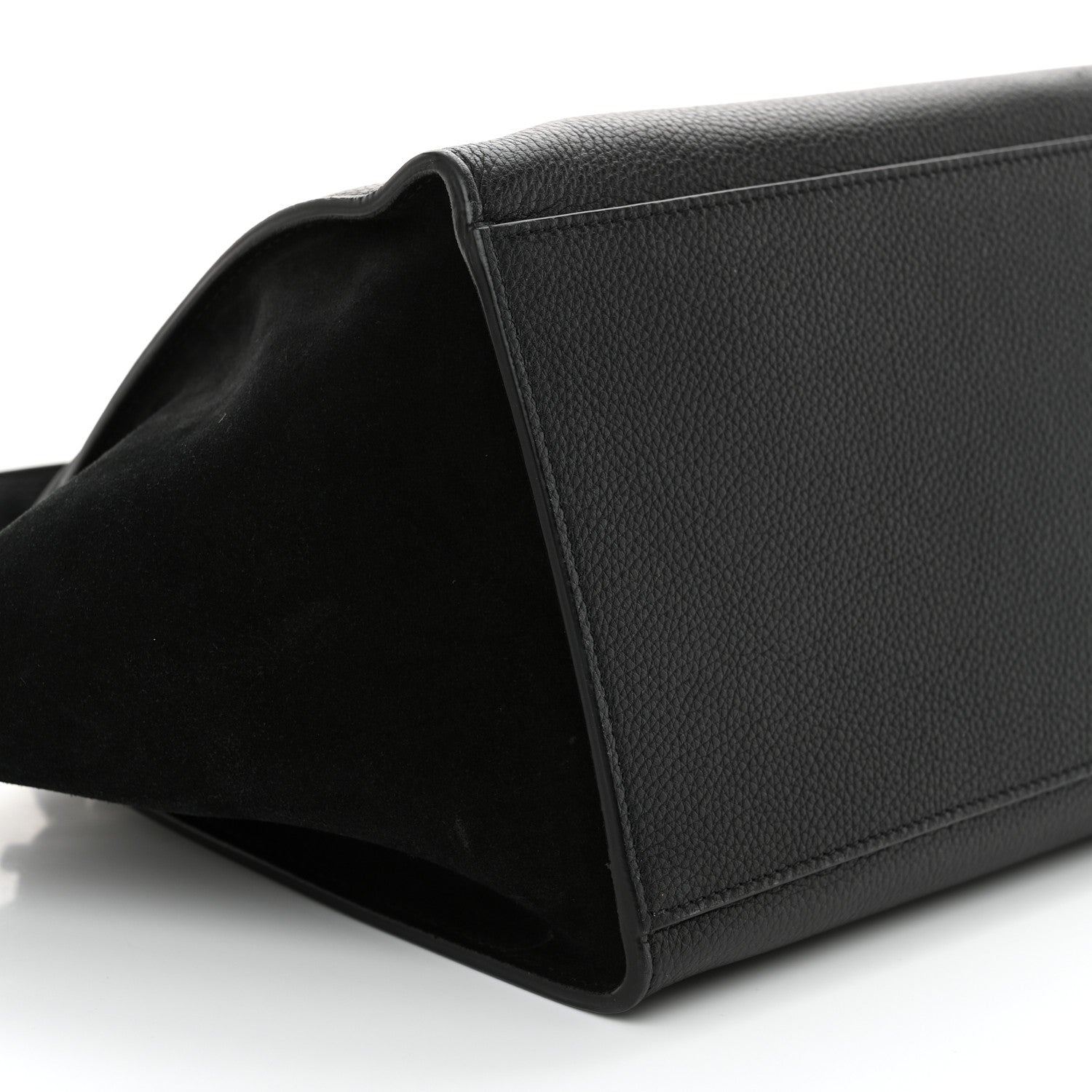Celine Drummed Calfskin Suede Small Trapeze Black 8 of 11