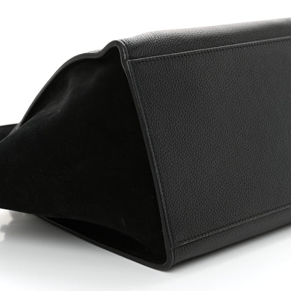 Celine Drummed Calfskin Suede Small Trapeze Black 8 of 11