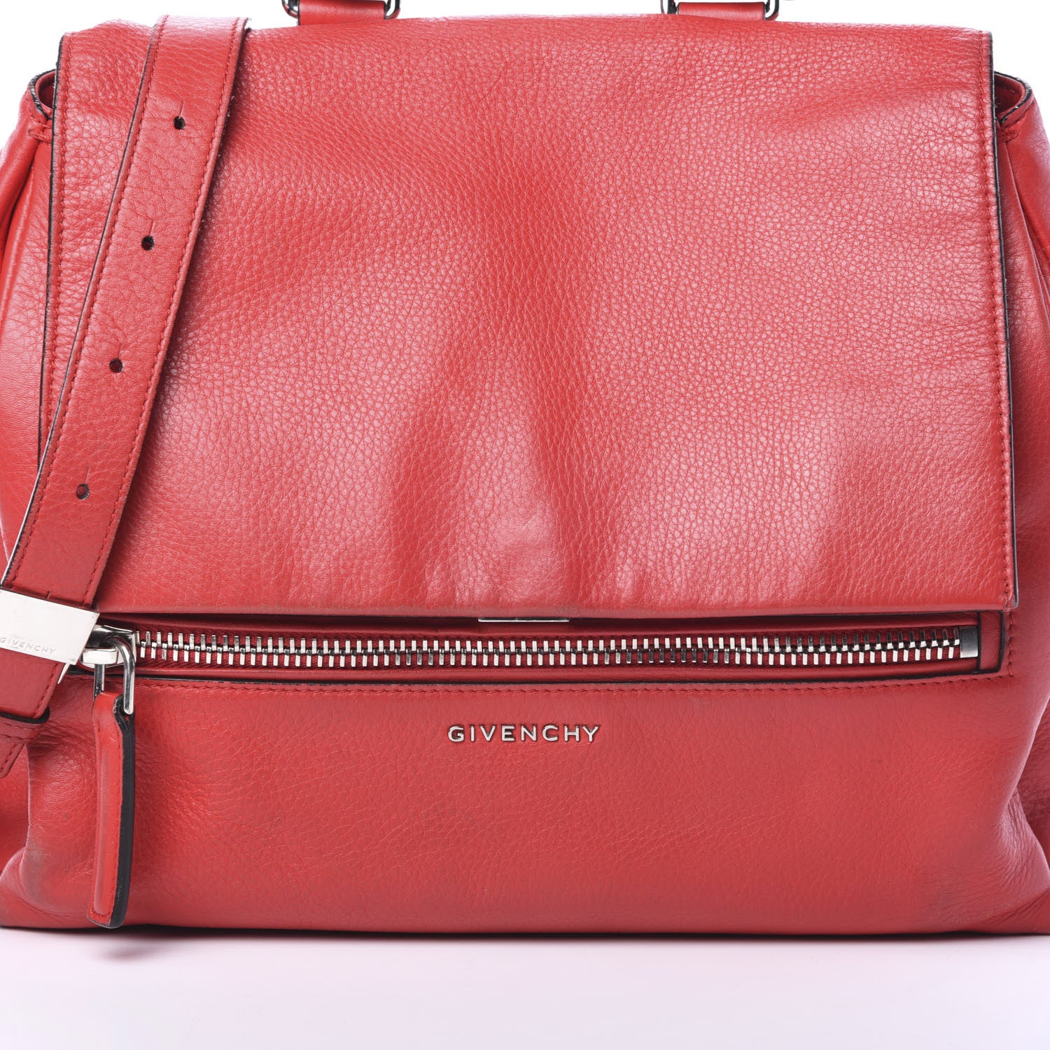 Givenchy Waxy Grained Calfskin Mini Pandora Pure Flap Bag Medium Red 7 of 17