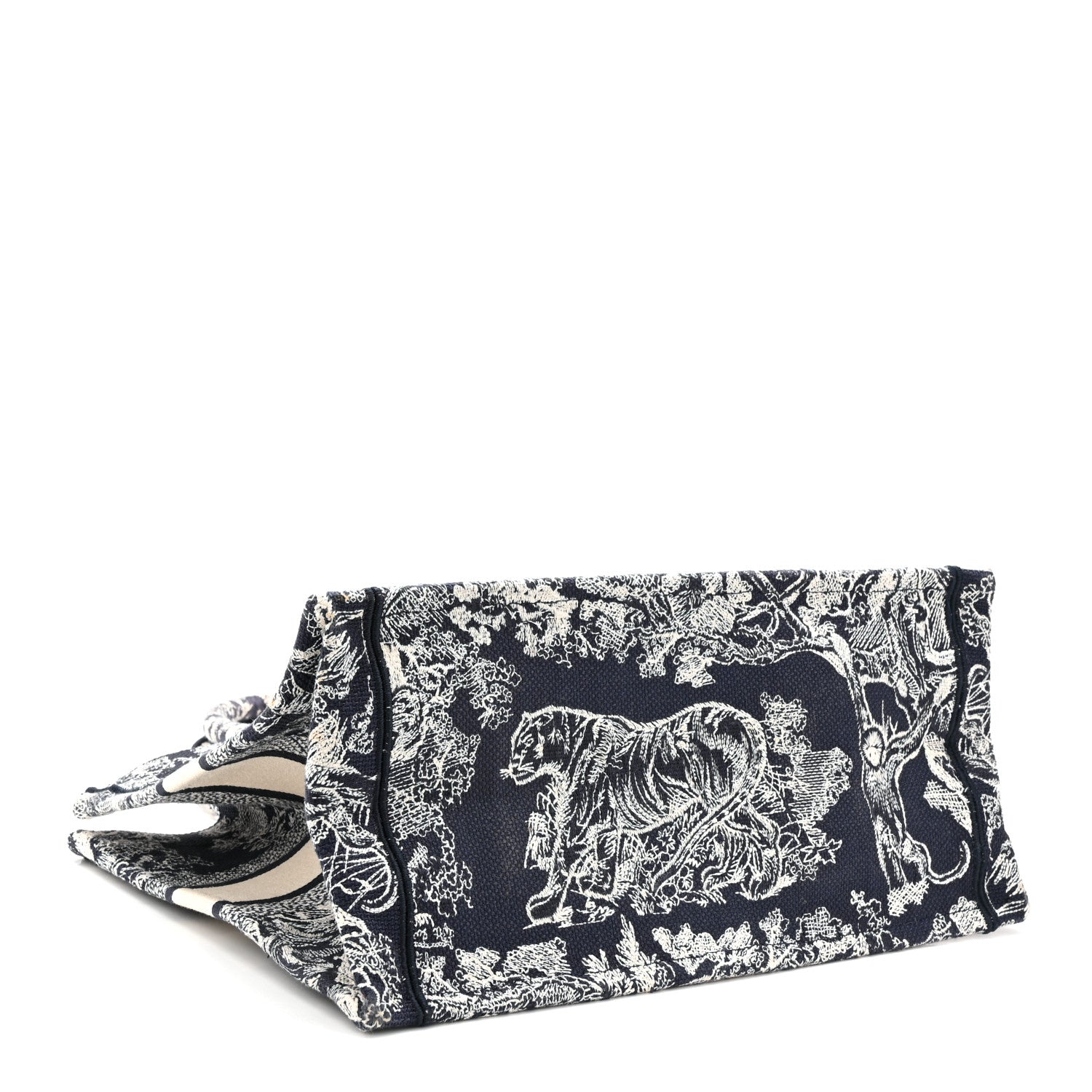 Christian Dior Canvas Embroidered Medium Dioriviera Toile De Jouy Book Tote Blue 4 of 11
