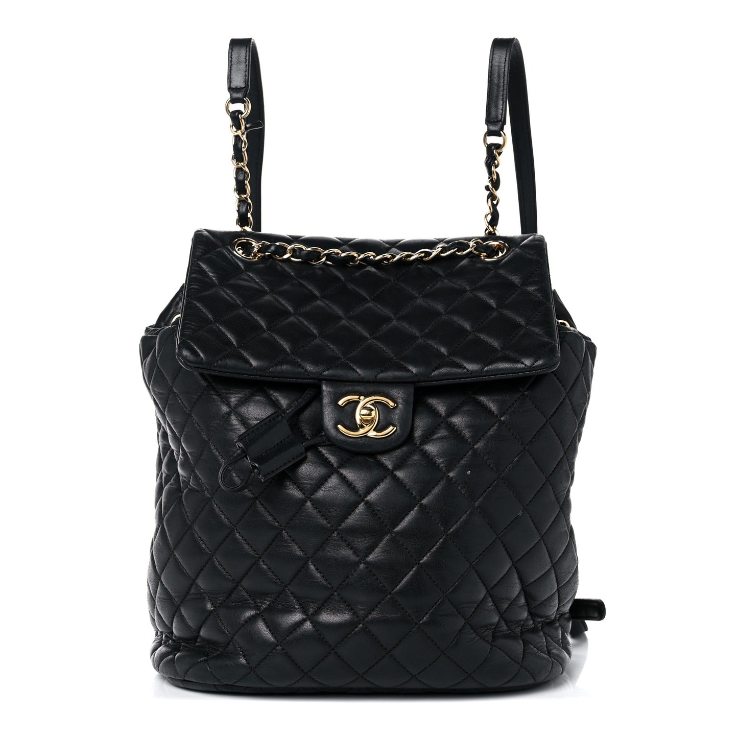 Lambskin Quilted Large Urban Spirit Backpack Black
