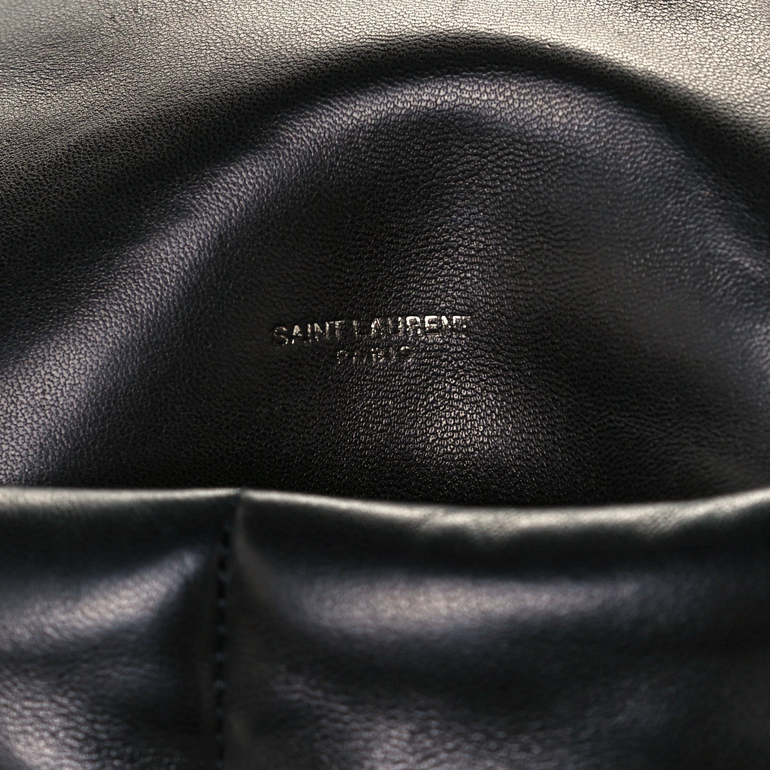 Saint Laurent Lambskin Quilted Medium Loulou Puffer Monogram Chain Satchel Black 7 of 11