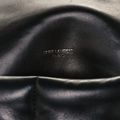 Saint Laurent Lambskin Quilted Medium Loulou Puffer Monogram Chain Satchel Black 7 of 11