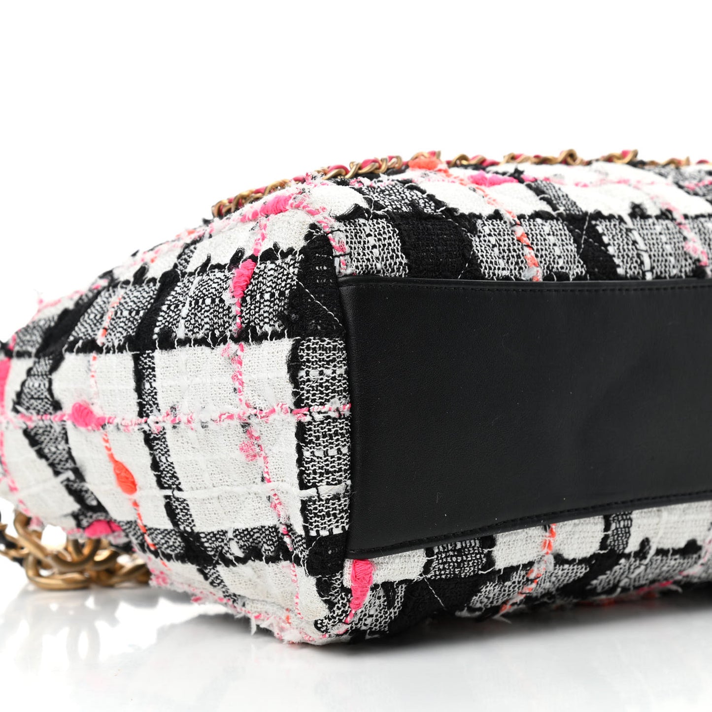 Tweed Calfskin Signe Hobo Coral White Black
