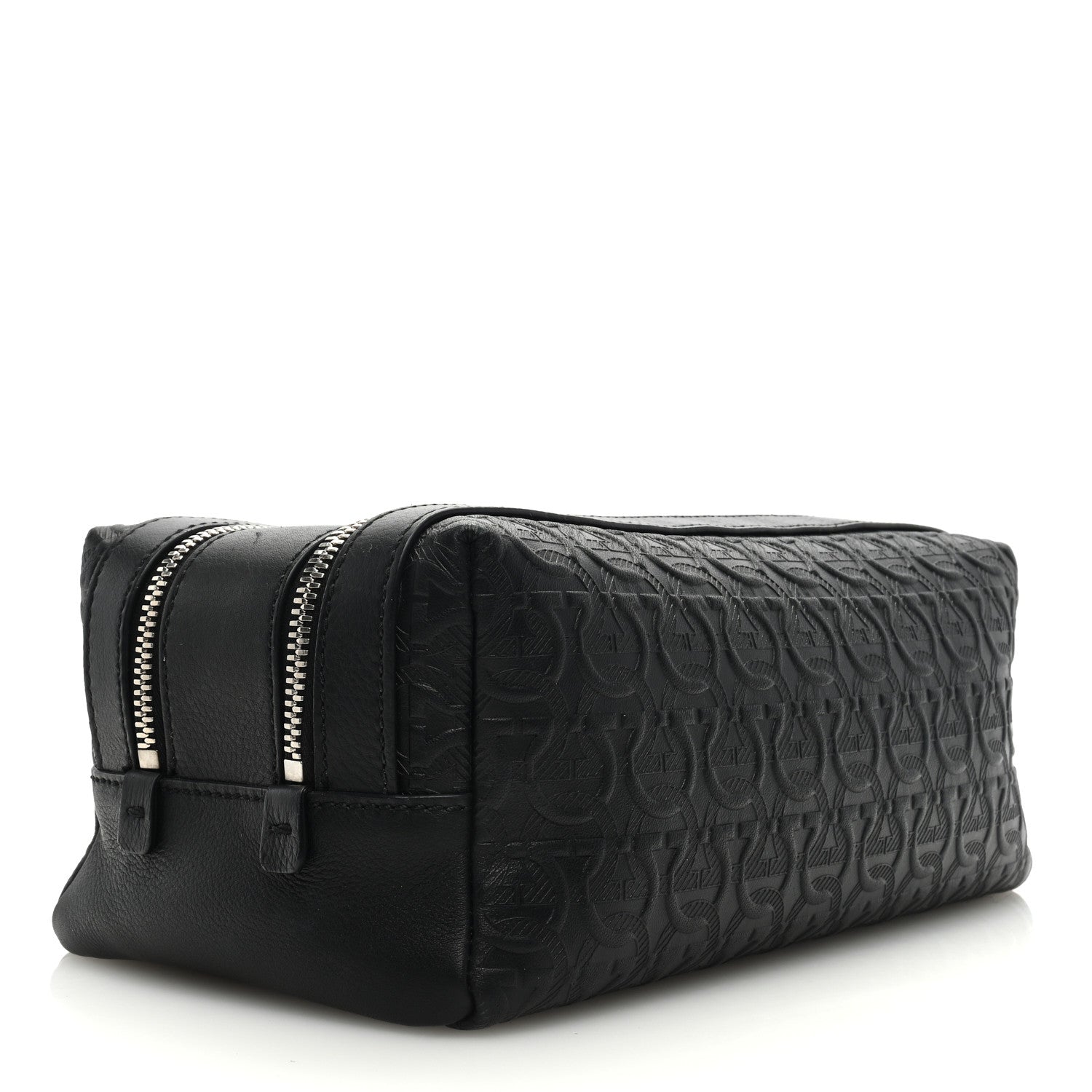 Salvatore Ferragamo Calfskin Gancini Embossed Toiletry Pouch 3 of 8
