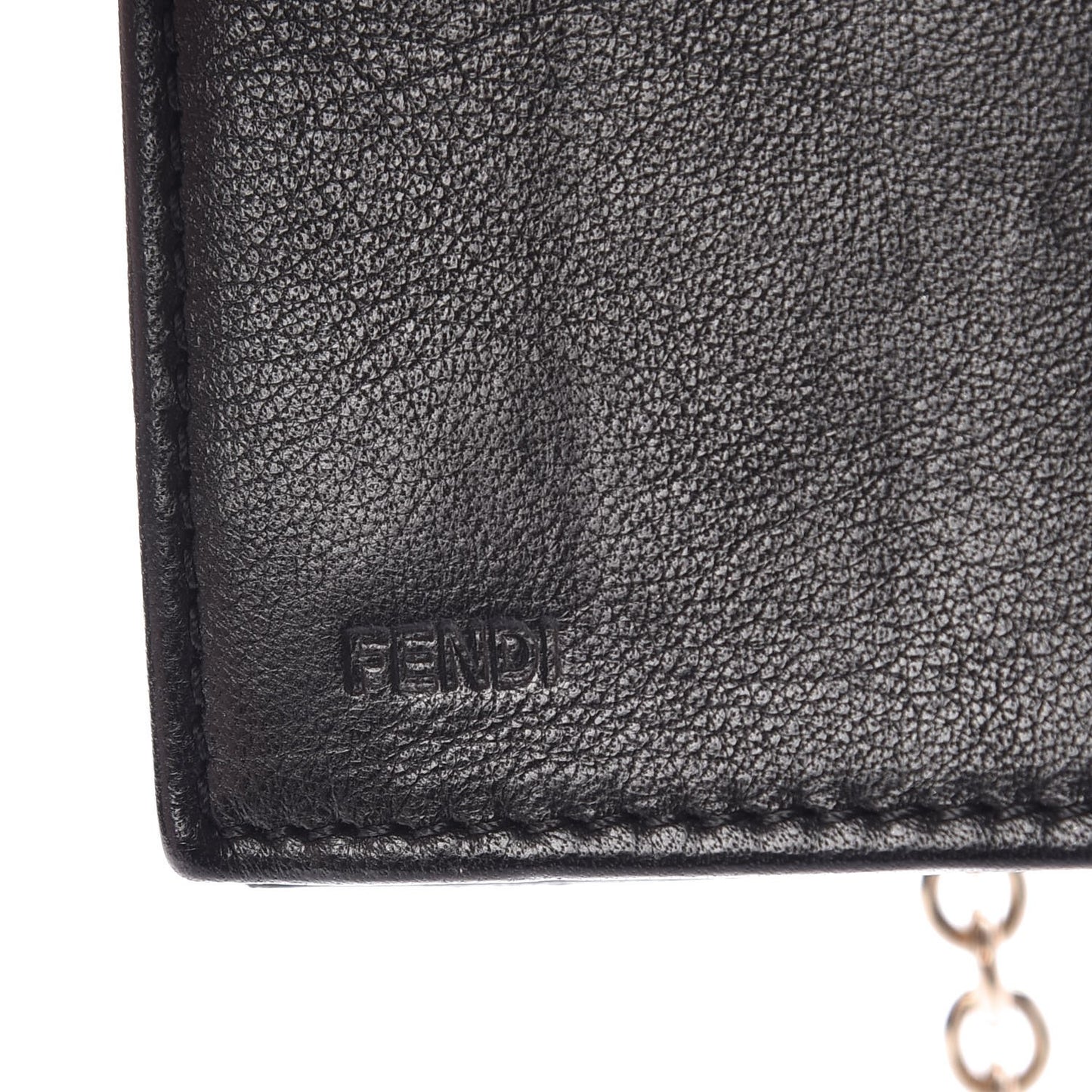 Patent Fendilicious Embossed Quilted Wallet On Chain Black