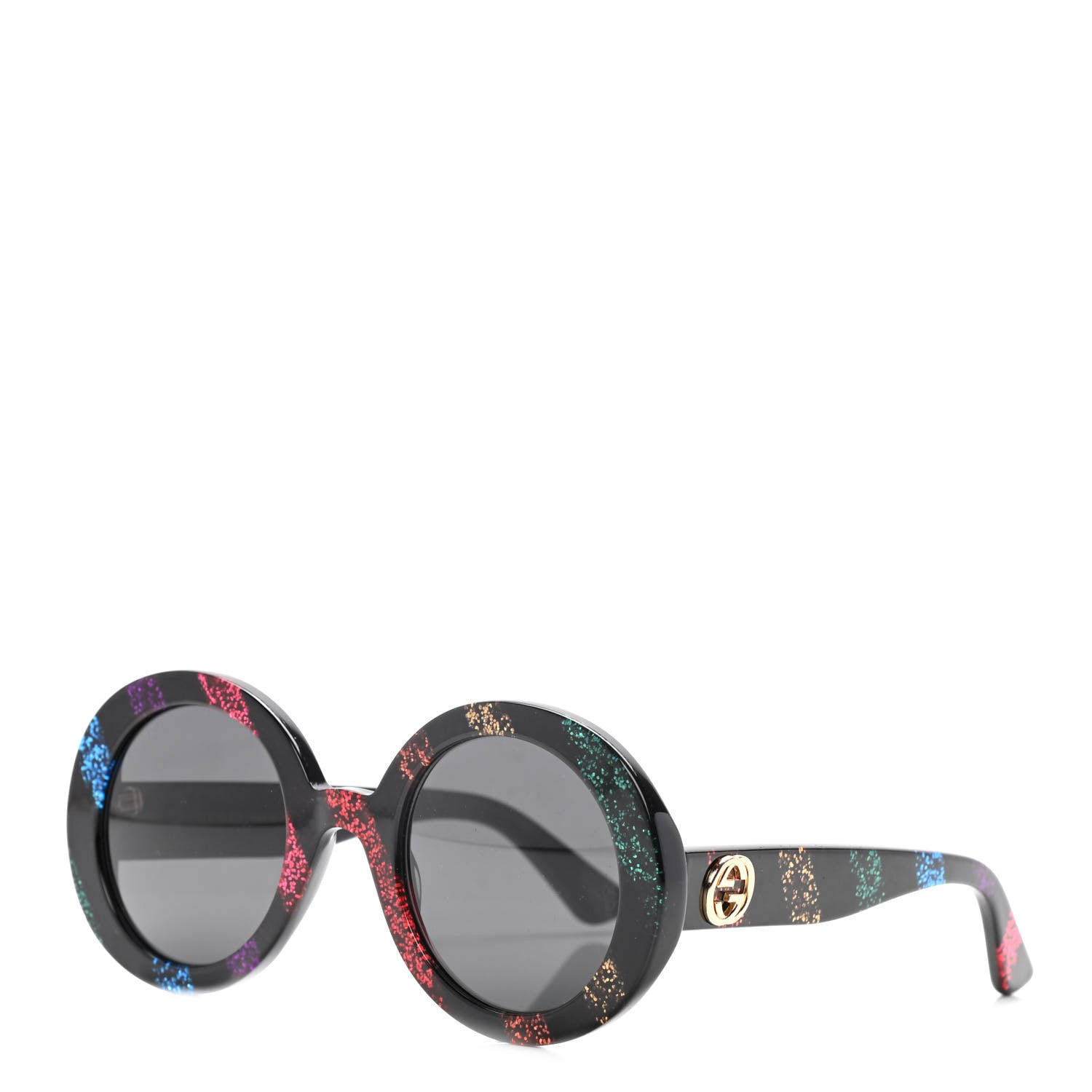 Gucci Acetate Round Glitter GG0319S Sunglasses Rainbow 1 of 8