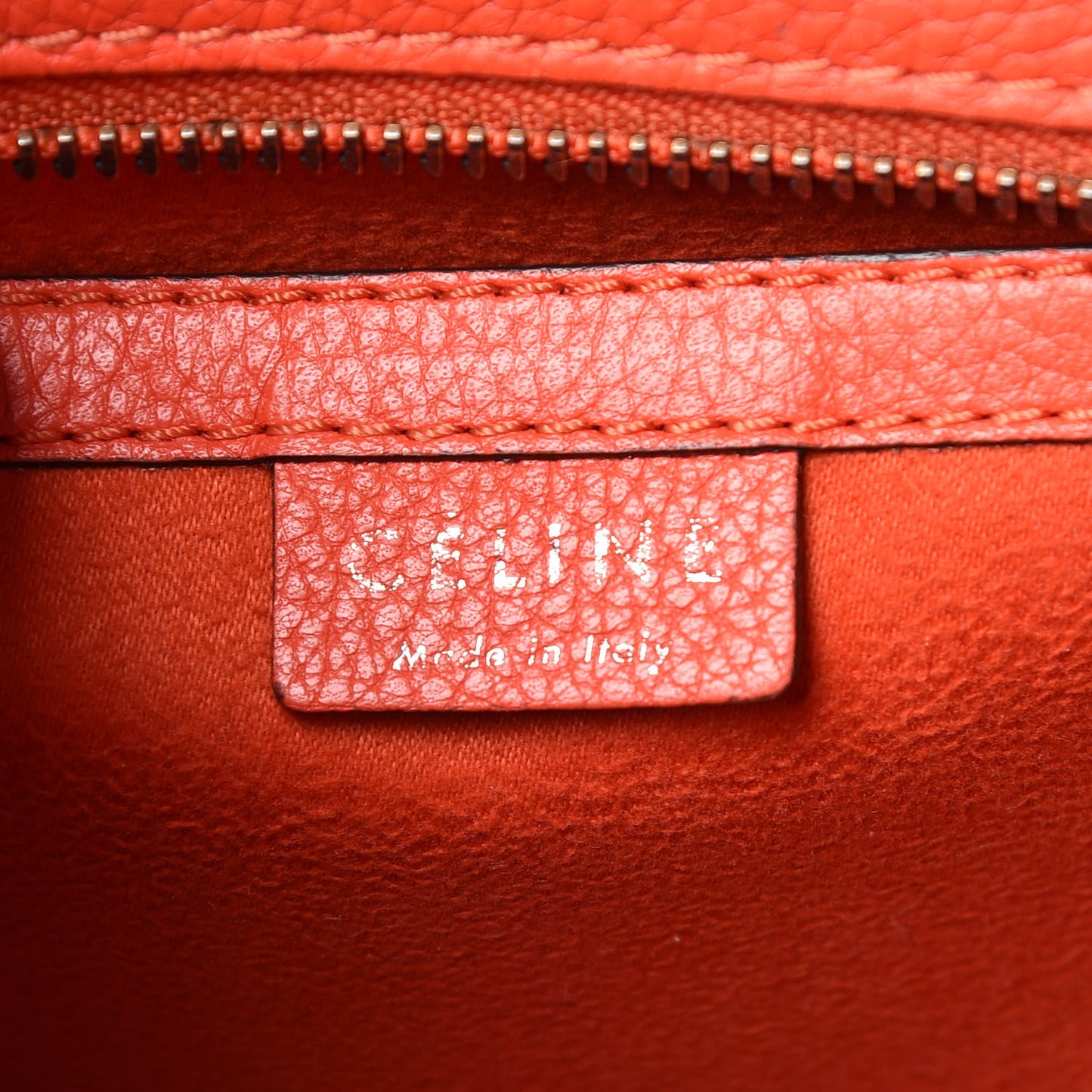 Drummed Calfskin Nano Luggage Vermillion