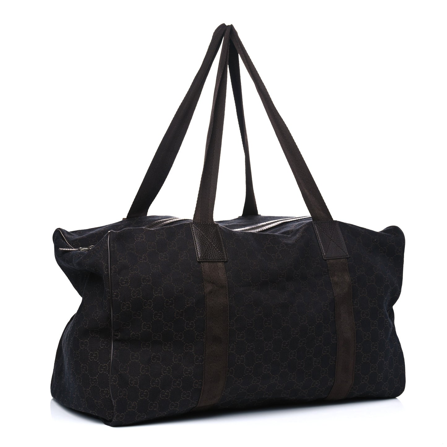 Denim Monogram Large Collapsible Carry On Duffle Bag Brown