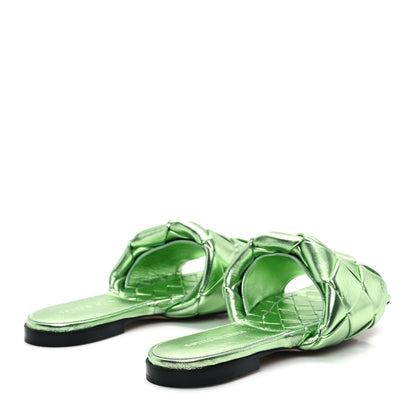 Bottega Veneta Metallic Nappa Maxi Reflection Weave Lido Flat Sandals 38 Pistachio 5 of 8