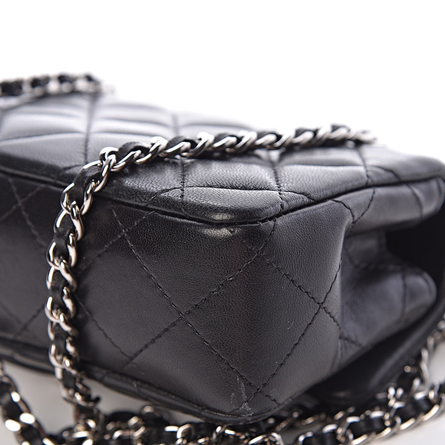 Chanel Lambskin Quilted Extra Mini Rectangular Flap Black 14 of 15