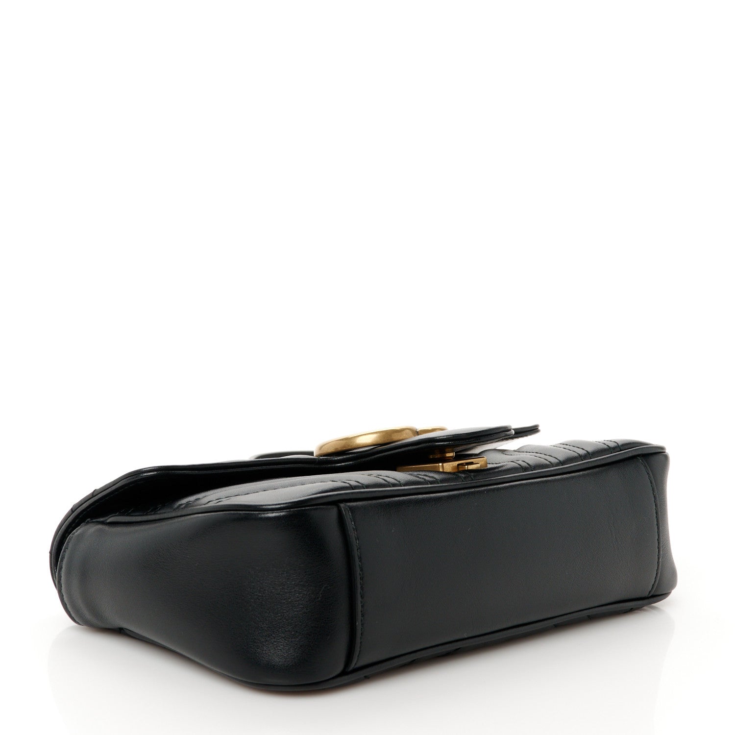 Gucci Calfskin Matelasse Mini GG Marmont Shoulder Bag Black 4 of 11