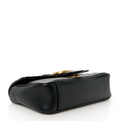 Gucci Calfskin Matelasse Mini GG Marmont Shoulder Bag Black 4 of 11