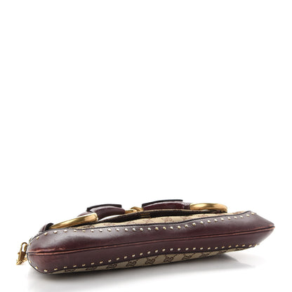 Gucci Monogram Studded Horsebit Clutch Bordeaux 4 of 12