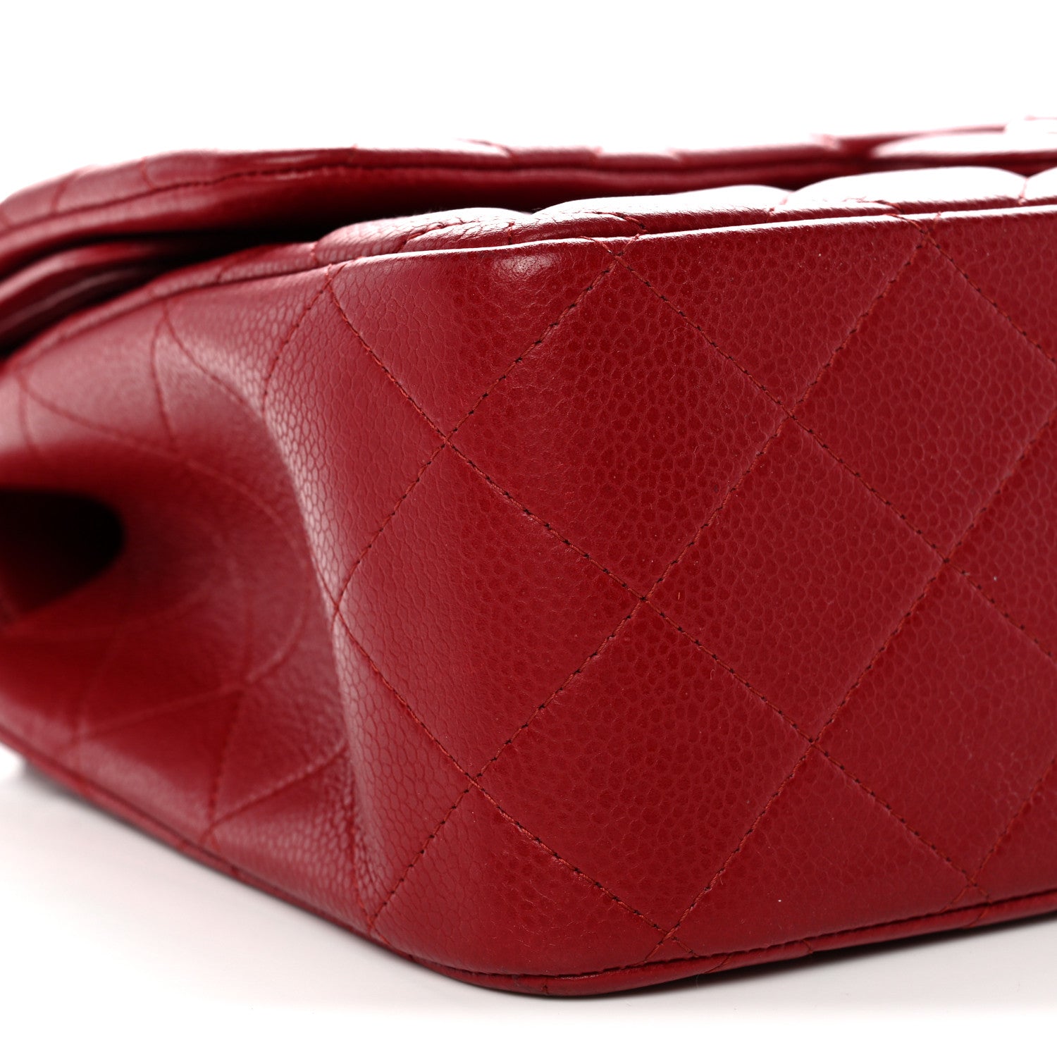 Chanel Caviar Quilted Jumbo Double Flap Dark Red 9 of 13