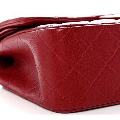 Chanel Caviar Quilted Jumbo Double Flap Dark Red 9 of 13