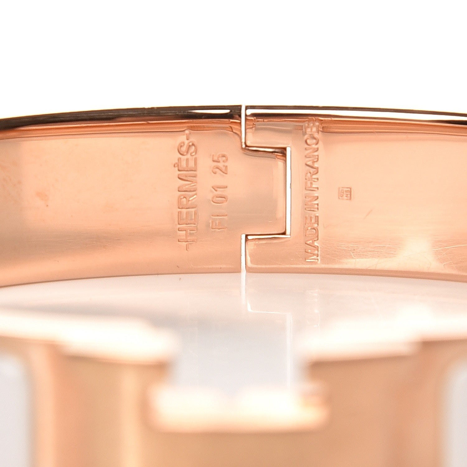 Hermes Enamel Narrow Clic Clac H Bracelet GM White 3 of 4