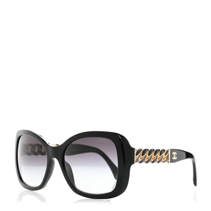 Chanel Acetate Metal Chain Square Sunglasses 5305 Black 1 of 9