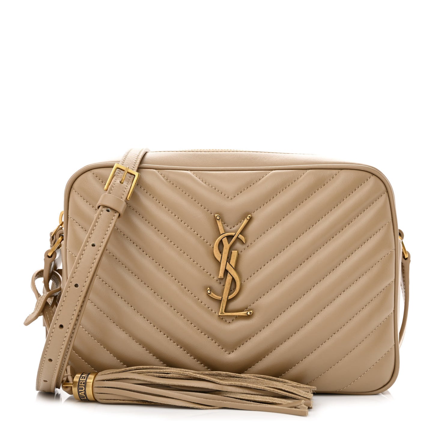 Calfskin Matelasse Monogram Lou Camera Bag Dark Latte