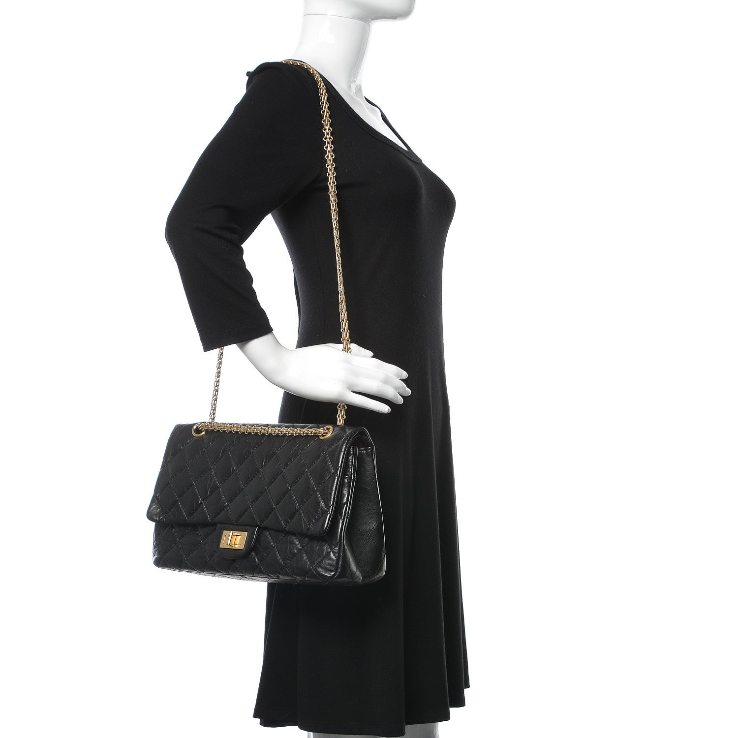 Chanel Aged Calfskin Quilted 2.55 Reissue 227 Flap Black 2 of 10