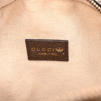 Gucci X ADIDAS Crystal Vintage Monogram Textured Dollar Calfskin Web Trefoil Small Ophidia Round Shoulder Bag Mid Natural Nut Off White New Acero 6 of 10