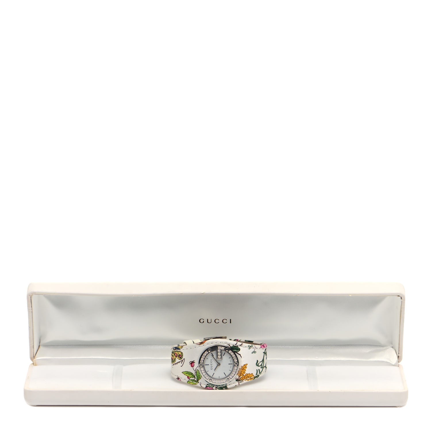 Gucci Stainless Steel Canvas Diamond Bezel 31mm 104 Flower Quartz Watch 5 of 5