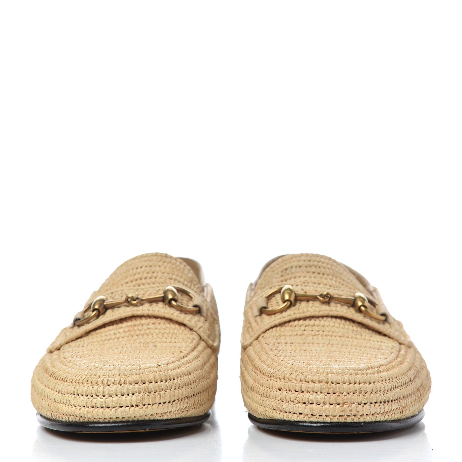 Gucci Raffia Mens Brixton Horsebit Loafers 10 Naturale Sand Storm 2 of 15
