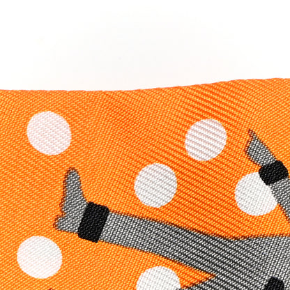 Hermes Silk Les Nouveaux Amoureux de Paris Twilly Orange Ciel Beige 5 of 8