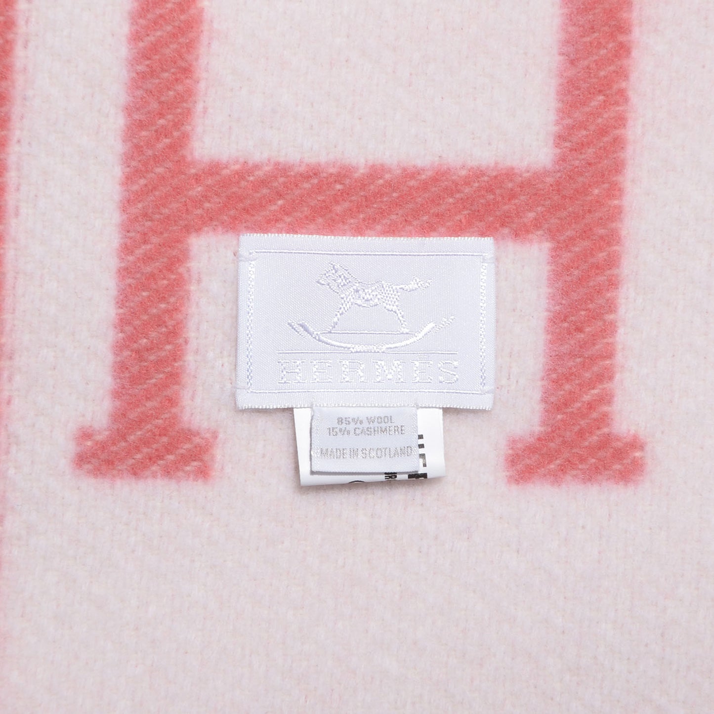 Wool Cashmere Avalon Baby Blanket Rose Airelle White