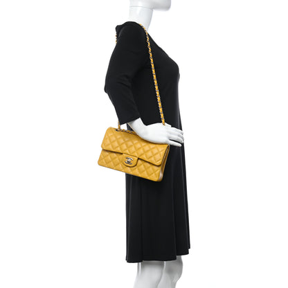 Chanel Caviar Quilted Small Double Flap Yellow 2 of 11